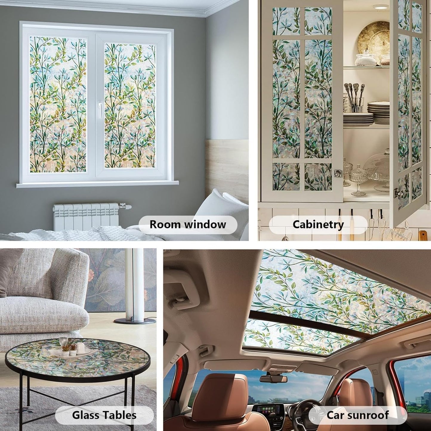 Finnez Window Privacy Film 3D Static Cling Window Film, No Glue Heat Control & 96% UV Blocking for Home Office, Decorative Frosted Glass Cover 11.8 Inch x 13.1 Feet