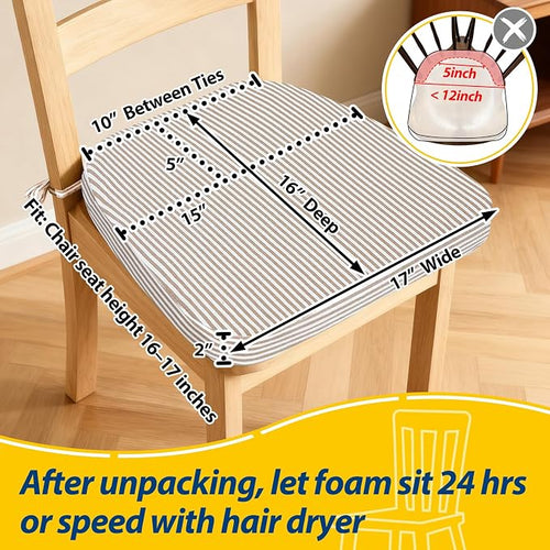 AAAAAcessories D-Shaped Chair Cushions, Machine-Washable Cover, Natural Sand - Image 2
