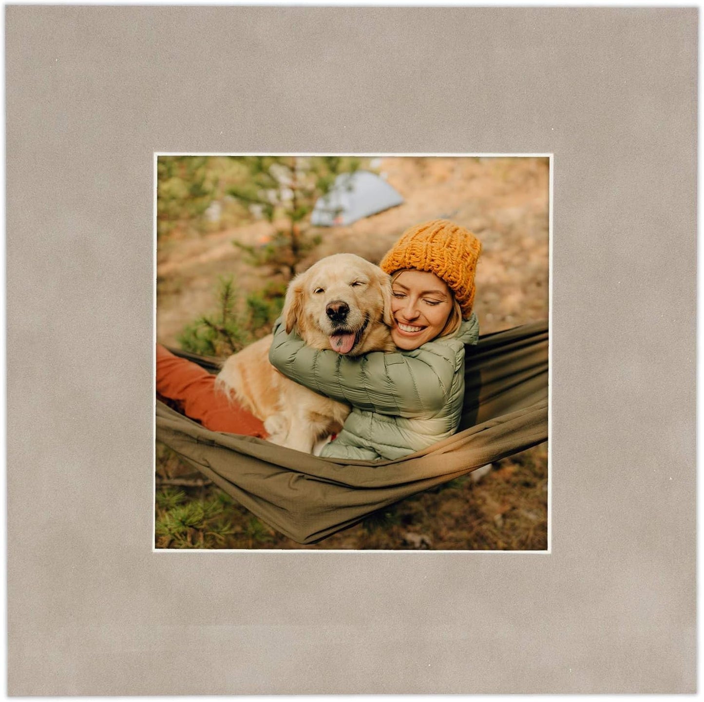 8.5x11 Mat Bevel Cut for 7x9 Photos - Acid Free Light Grey Suede Precut Matboard with Backing Board and Crystal Clear, Self Seal Photo Mat Bag - for Pictures, Photos, Framing - 4-ply Thickness