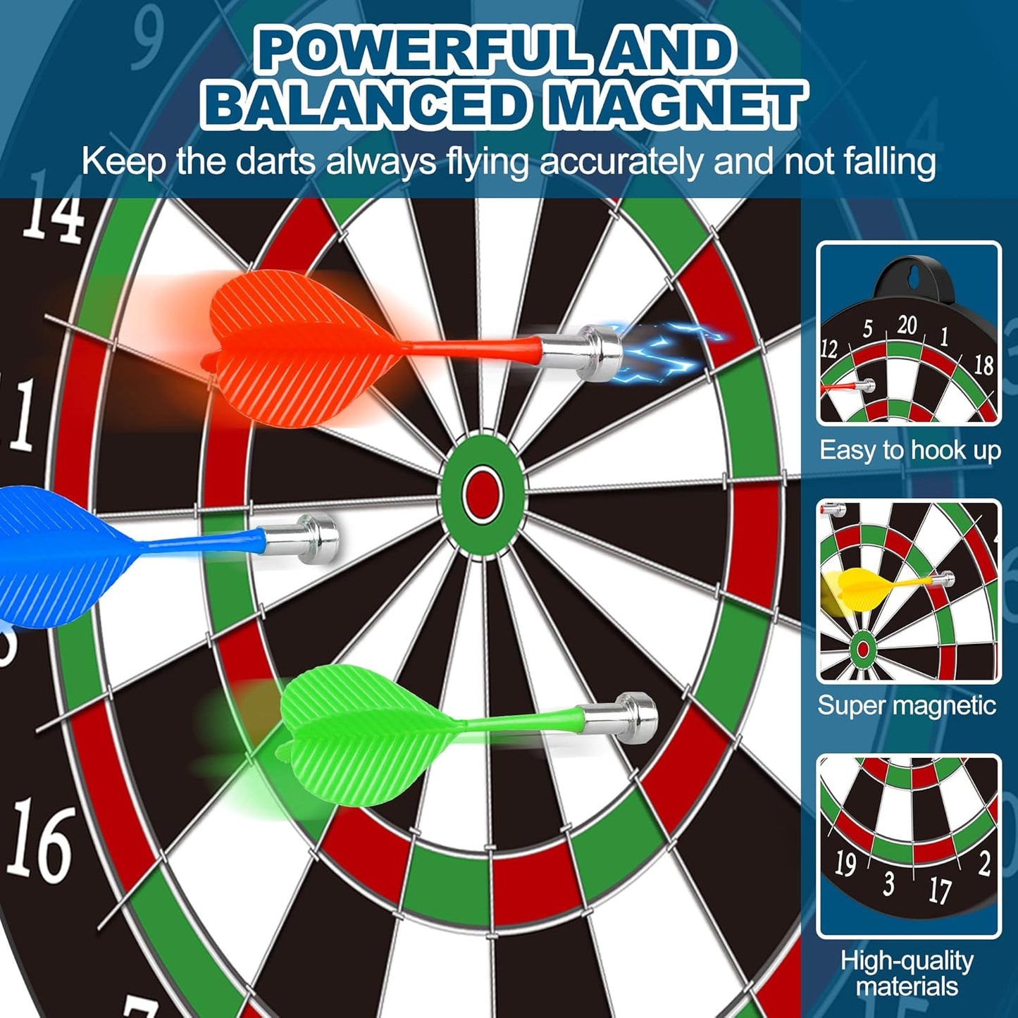 Magnetic Dart Board - 12pcs Magnetic Darts - Excellent Indoor Game and Party Games - Gifts for 5 6 7 8 9 10 11 12 Year Old Boy Kids