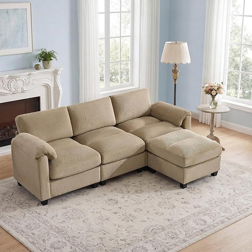 87.5'' L Shaped Modular Sectional Sofa, 3 Seater Cloud Couch by HATPPTO