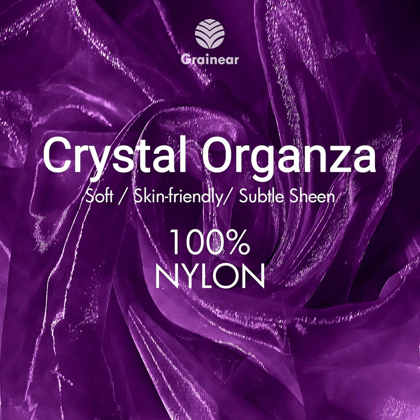 Plum Crystal Organza Fabric – 16" x 5 Yards Lightweight Sheer Tulle for Bows, Tutus, Table Runners, Gift Wrapping, Crafts & DIY Sewing (Folded Package)