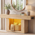 Homieasy Console Table, Farmhouse Wooden Sofa Table Behind Couch, Narrow by Homieasy