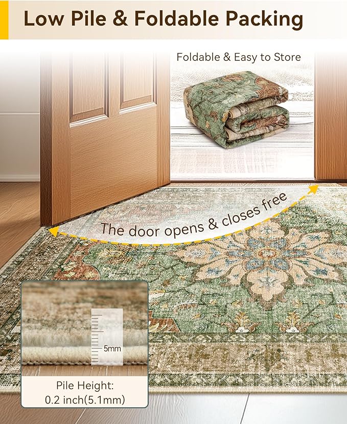RELEANY Area Rugs 2'x4' Kitchen Rugs Entry Rug Small Rugs - Image 5
