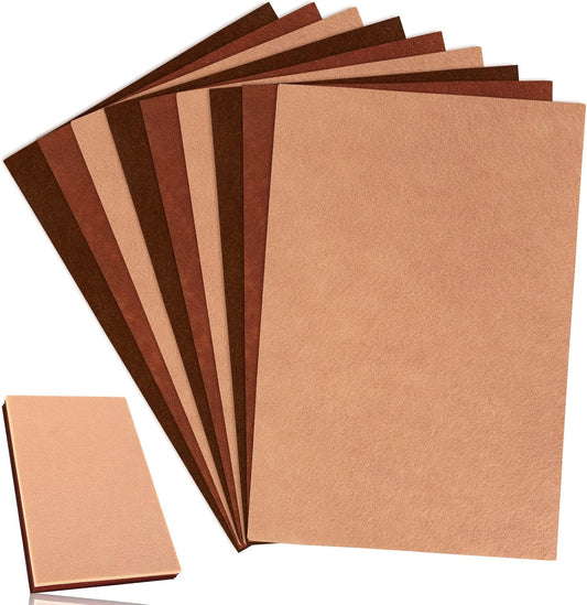 Whaline 18Pcs Felt Fabric Sheets Soft Thick Assorted Brown Craft Felt Pack for Autumn Thanksgiving Harvest DIY Craft Sewing Patchwork Art Projects, 3 Colors, 7.9 x 11.8 Inch