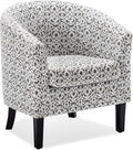 BELLEZE Accent Barrel Chair, Linen Round Chair Club Tub Sofa Corner Chair by BELLEZE