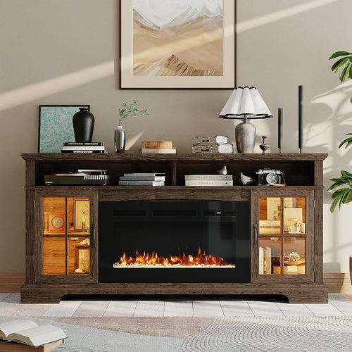 70" Farmhouse TV Stand with 36" Fireplace - Image 2