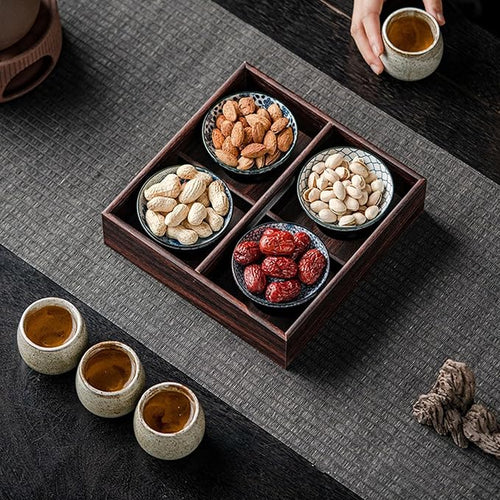 5-Piece Rustic Wooden Serving Tray Set, Handcrafted Nesting Trays - Image 2
