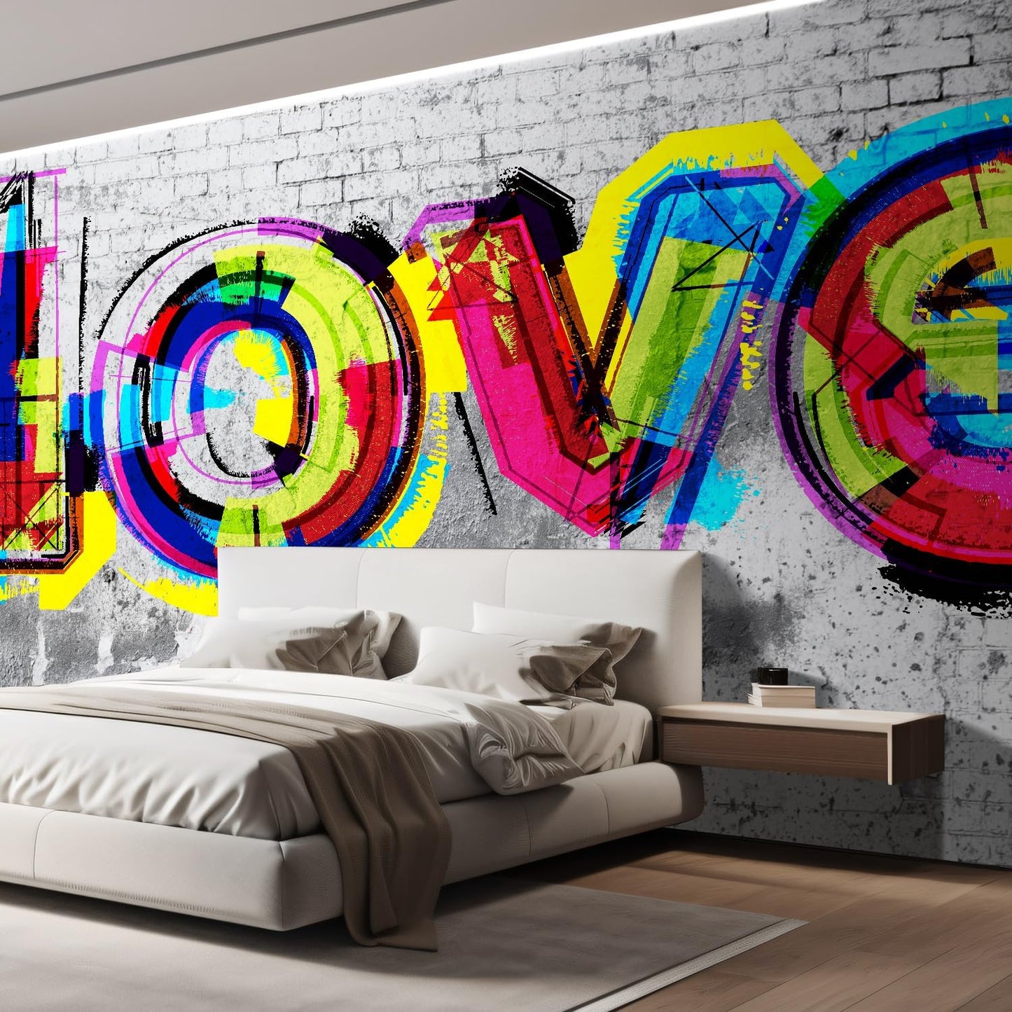 wall26 Colorful Graffiti Large Wall Mural, Removable Peel and Stick Wallpaper, Home Decor - 120x192 inches