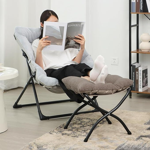 15" Folding Ottoman, Foldable Footrest Stool, Portable Small Foot Stool - Image 2