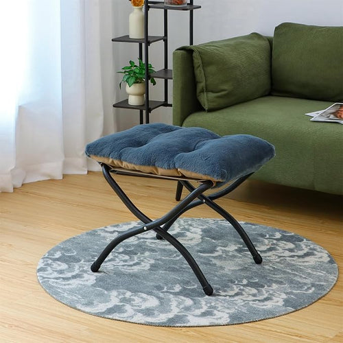 15" Folding Ottoman, Foldable Footrest Stool, Portable Small Foot Stool - Image 2