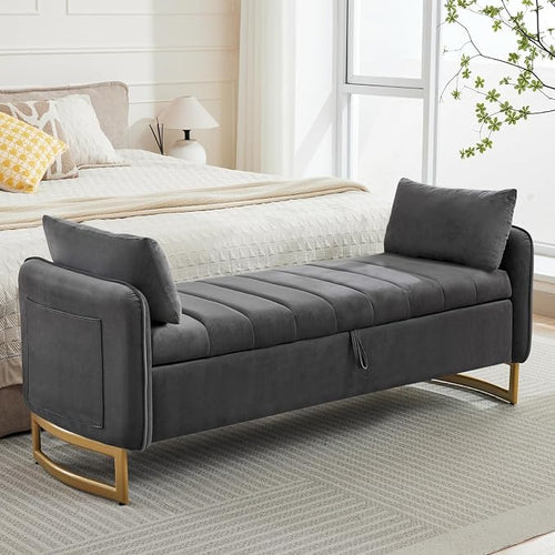 66" King Size End of Bed Storage Bench, Storage Benches by Aemeios