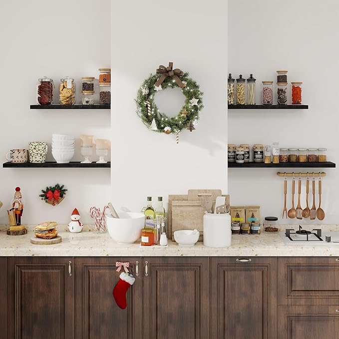 Fun Memories Floating Shelves for Wall, 27.5" Rustic Wood Deep Wall Mounted - Image 2