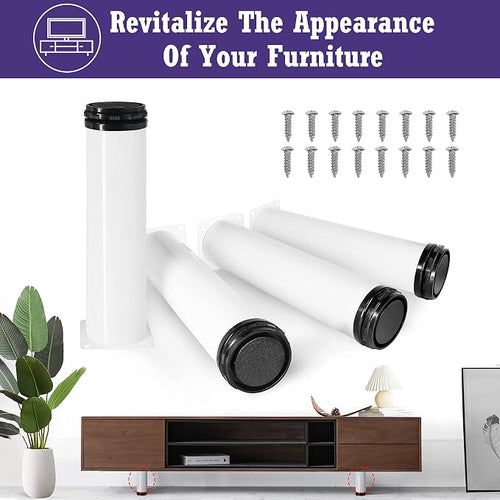 8 Inch Metal Furniture Legs Stainless Steel Adjustable Legs White Metal Legs - Image 2