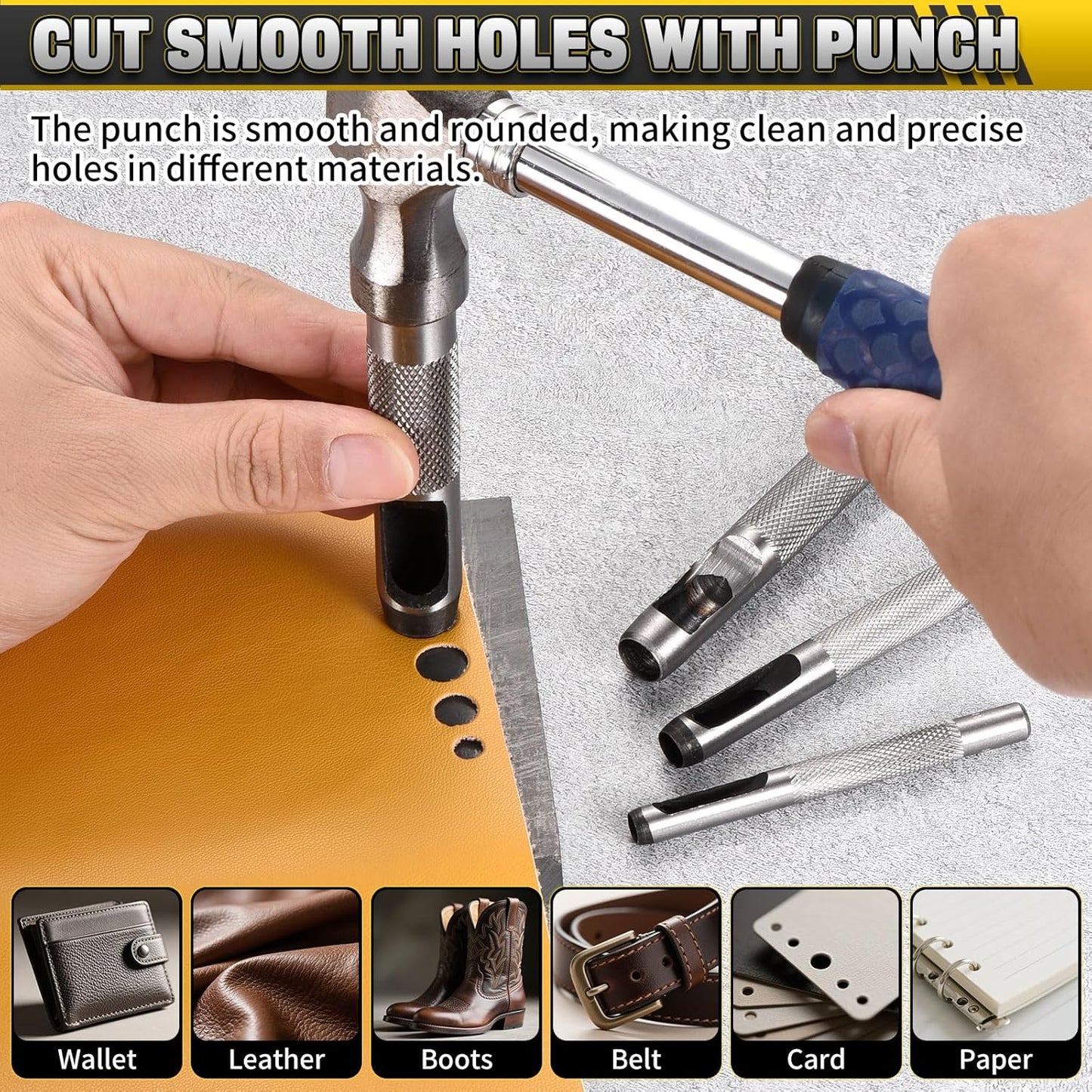 WorkBless 36PCS Metal Stamping Kit, 1/4" (6mm) Steel Number and Letter Punch Set, Include A-Z Alphabet, Number 0-8, & Symbol, Stamping Tool for Imprinting Plastic, Wood, Leather, Jewelry