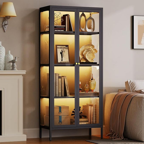 4-Tier Glass Display Cabinet by WOOWDEPOTBetterYourLife