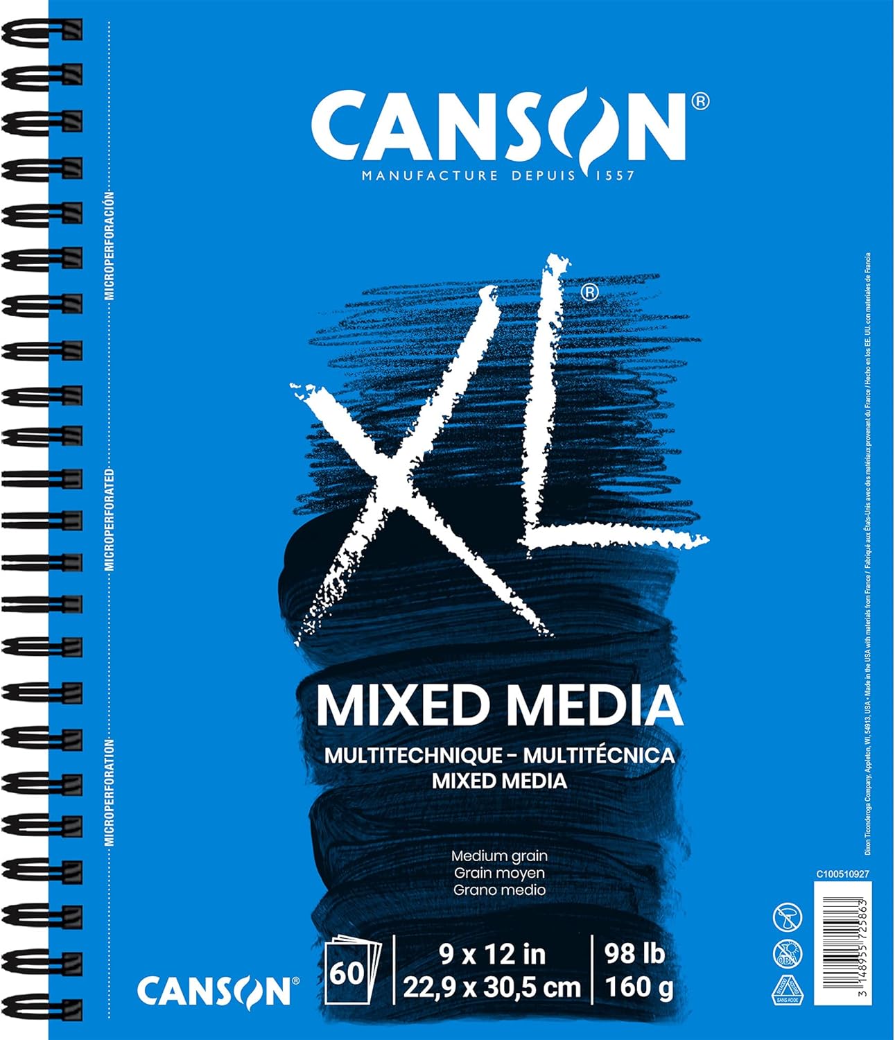 Canson XL Series Mixed Media Art Paper Pad Bundle - 9x12 inches 60 Sheets and 7x10 inches 60 Sheets