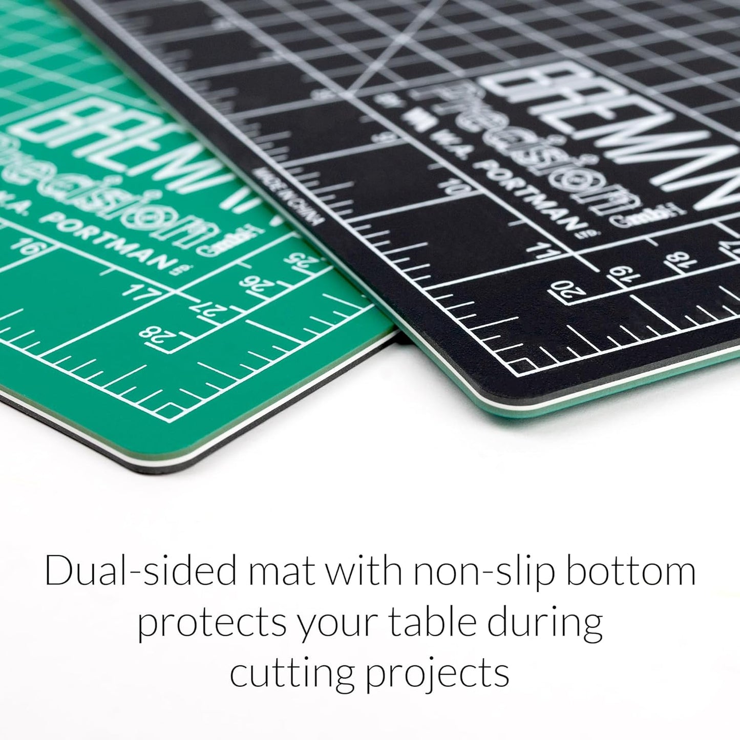WA Portman Self Healing Cutting Mat & Rotary Cutter Set – 45mm Rotary Cutter for Fabric with 5 Extra Blades with 24x36 Fabric Cutting Mats for Crafts & 6x24 Acrylic Quilting Rulers – 3pc Sewing Kit
