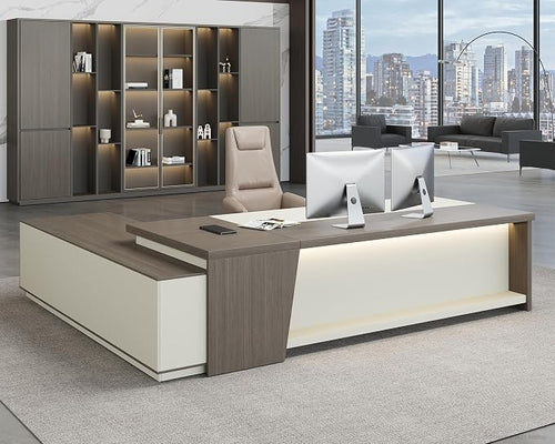 79" L-Shaped Executive Desk by ANZHAP-SmartOfficeSolutions