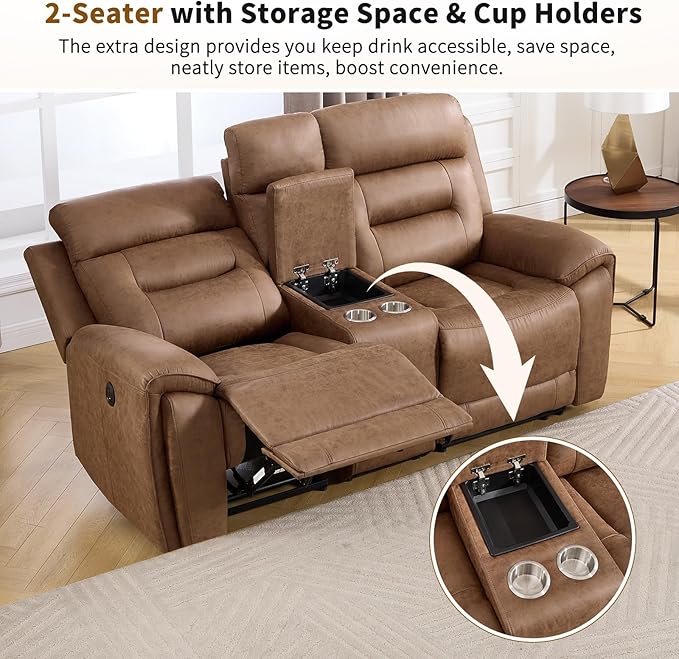 ANJ 2-Piece Oversied Faux Leather Power Recliner Sofa Set - Image 5
