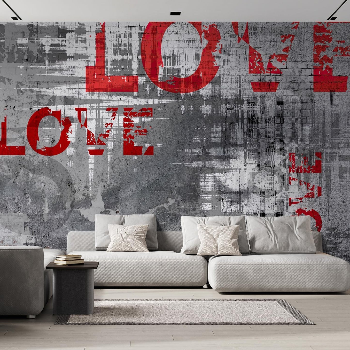 wall26 Wall Sticker/Wall Mural Love Letters Graffiti, Not Peel and Stick, Non-Woven Wallpaper Decorative for Bedroom, Living Room, Office - 108x168 inches