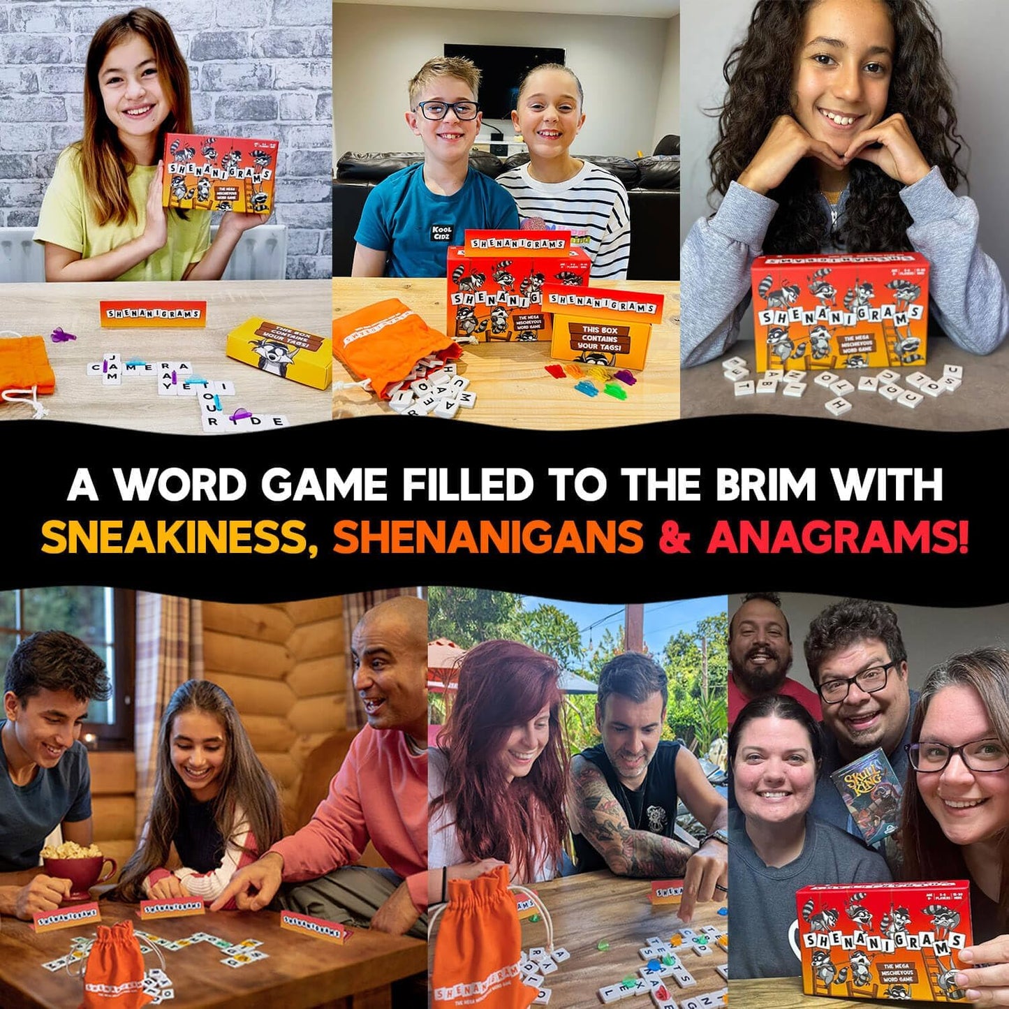 Shenanigrams! – The Mega-Mischievous Word Game! A Super Fun & Fast Family Party Game for Kids, Teens & Adults - Great for Travel, Couples & Family Board Games Night
