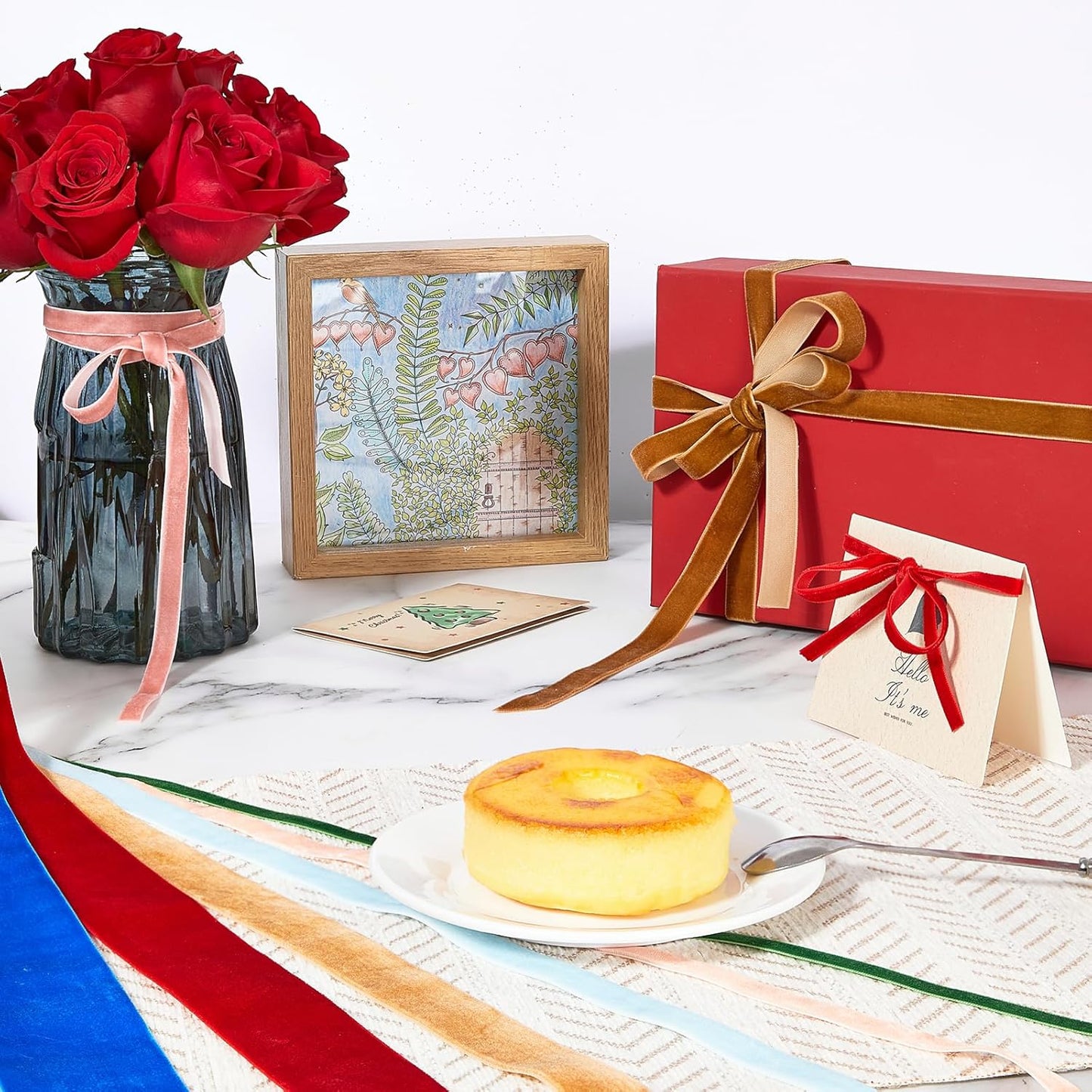 1" X 20 Yards Purple Velvet Ribbon for Christmas Tree Wreath Decoration Handmade Crafts Ornaments Gift Wrapping & Bow Making