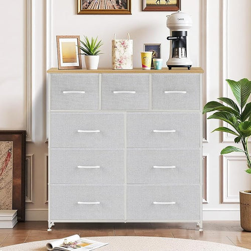 9-Drawer Dresser for Bedroom, Anti-Tip Tall Storage Organizer Chest of Drawers - Image 2
