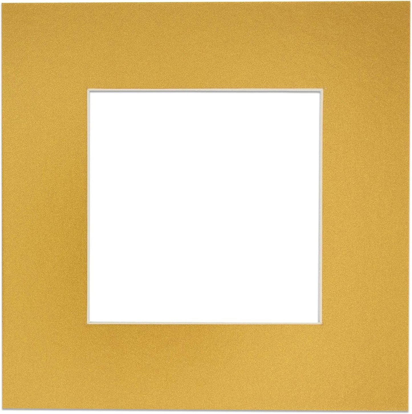 8.5x11 Mat Bevel Cut for 7x9 Photos - Acid Free Metallic Gold Precut Matboard With Backing Board and Crystal Clear, Self Seal Photo Mat Bag - For Pictures, Photos, Framing - 4-ply Thickness