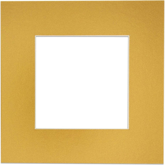 Poster Palooza 8x10 Mat for 6x8 Photo - Precut Metallic Gold Picture Matboard for Frames Measuring 8 x 10 Inches - Bevel Cut Matte to Display Art Measuring 6 x 8 Inches - Acid Free ONE MAT