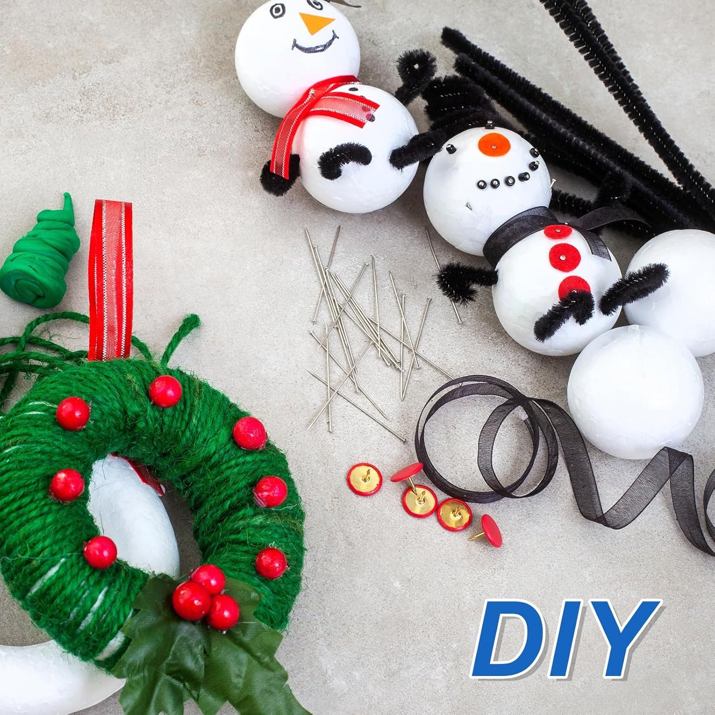 uxcell 15 Pcs White Foam Balls, 1.8 Inch Polystyrene Craft Foam Balls Solid Round Ball for Art, Household, DIY, Party Decorations