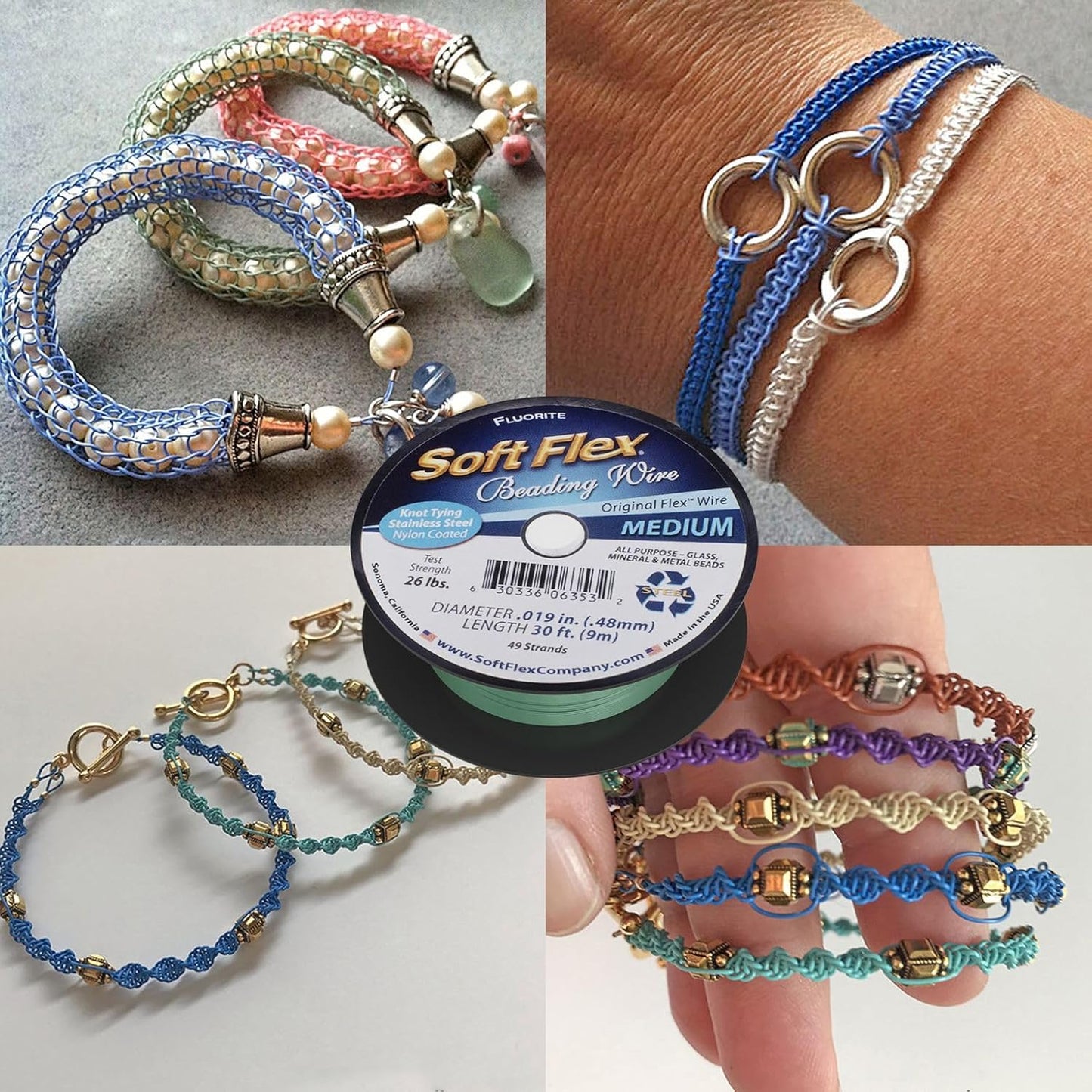 Soft Flex 49 Strand Beading Wire - Medium 0.19 Diameter - 30 Feet Nylon Design Wire