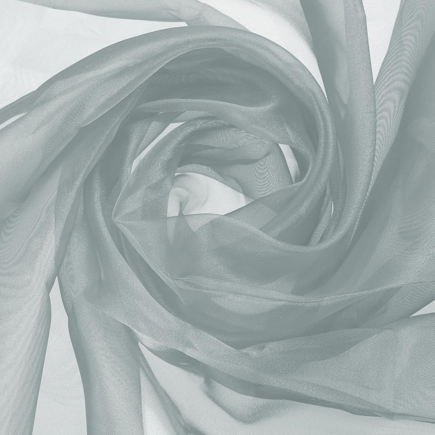 MECCANIXITY Iridescent Sheer Organza Fabric, 2 Yards x 59 Inches Solid Holographic Shiny Fabric Organza Cloth for Wedding, Curtains, Costume, Photo Background, Grey