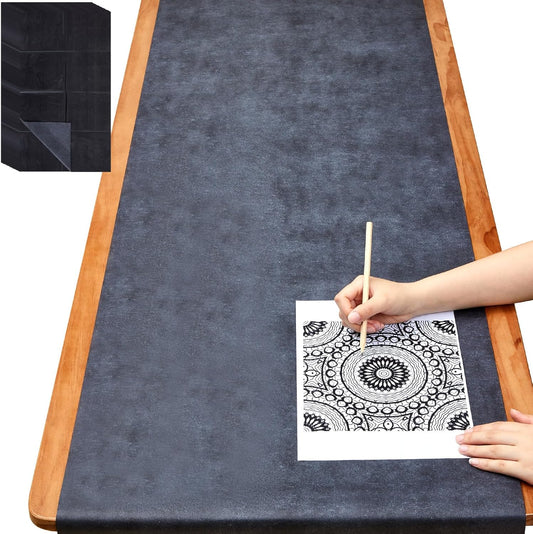 Dinifee 2 Sheets 23 ft Large Graphite Carbon Transfer Paper for Tracing Black Waxed Carbon Paper for Drawing Patterns on Wood Projects, Canvas Fabric and Crafts Supplies,1.6 ft Wide