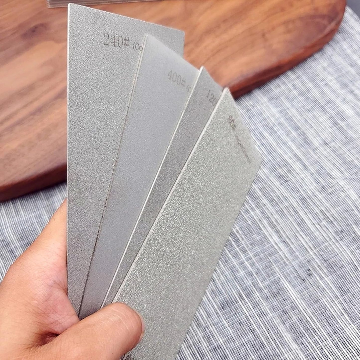 5 Pieces Diamond Sharpening Stone, Diamond Knife Sharpener Plate, Honing Whetstone for Kitchen, Sharpening Dull, Blunt or Tired Edges for Knives and Chisels