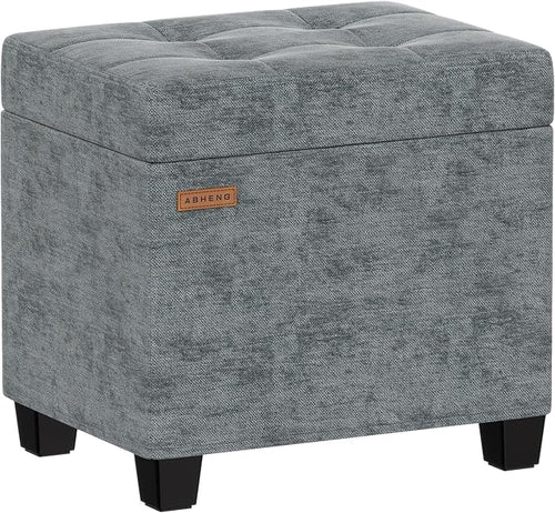 ABHENG Chenille Metal Framed Storage Ottoman, 12.2" D x 16.1" W x 17.7" H by Liveinacomfortablehome