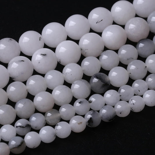 60PCS 6MM Black Rutilated Quartz Stone Beads Energy Healing Beads for DIY Jewelry Bracelet Necklace Making for Jewelry Making 15Inch