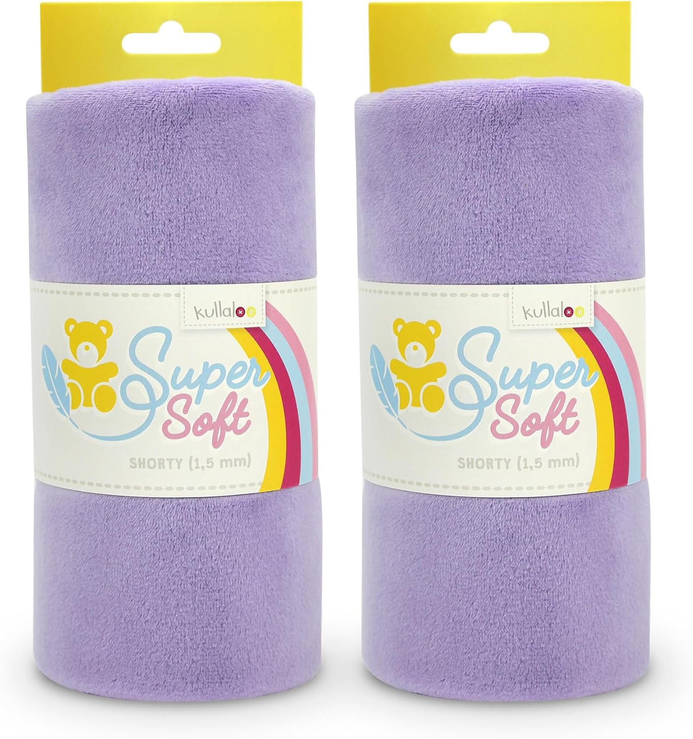 kullaloo Plush Fabric | Solid Lavender Minky Fabric for Sewing (Pack of 2) | Super Soft Cuddle Material | 39.5x29.5 | Plushies, Baby Blankets, Pillows, Dog Beds, Cat Bed, Baby Accessories, Apparel