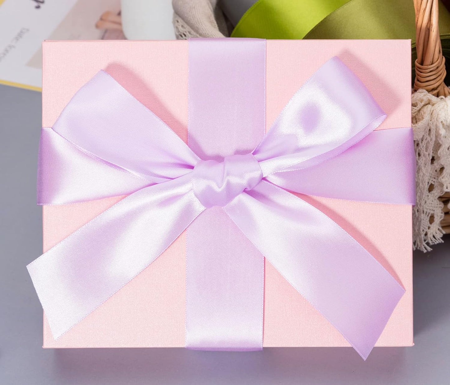 1 1/2 Inch Lilac Solid Satin Ribbon, 50 Yards Craft Fabric Ribbon for Gift Wrapping Floral Bouquets Wedding Party Decoration