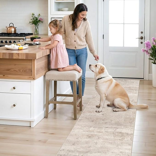 2x6 Washable Runner Rug for Kitchen: Easy-Clean Stain Resistant Carpet for - Image 2