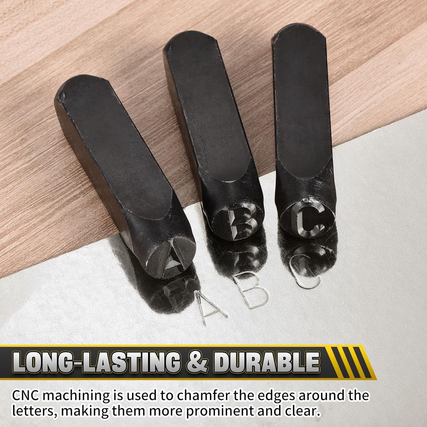 WorkBless 36PCS Metal Stamping Kit, 1/2"(12.5mm) Steel Number and Letter Punch Set, Include A-Z Alphabet, Number 0-8, & Symbol, Stamping Tool for Imprinting Plastic, Wood, Leather, Jewelry