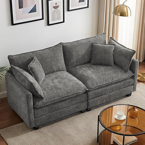 78" Modular Sectional Sofa, Cloud Couch Loveseat Sofa, Deep Seat Washable by Unknown
