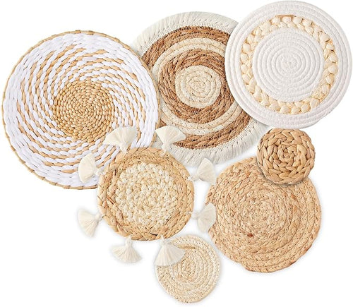 7 Pack Boho Wall Basket Decor by DIMPOLA