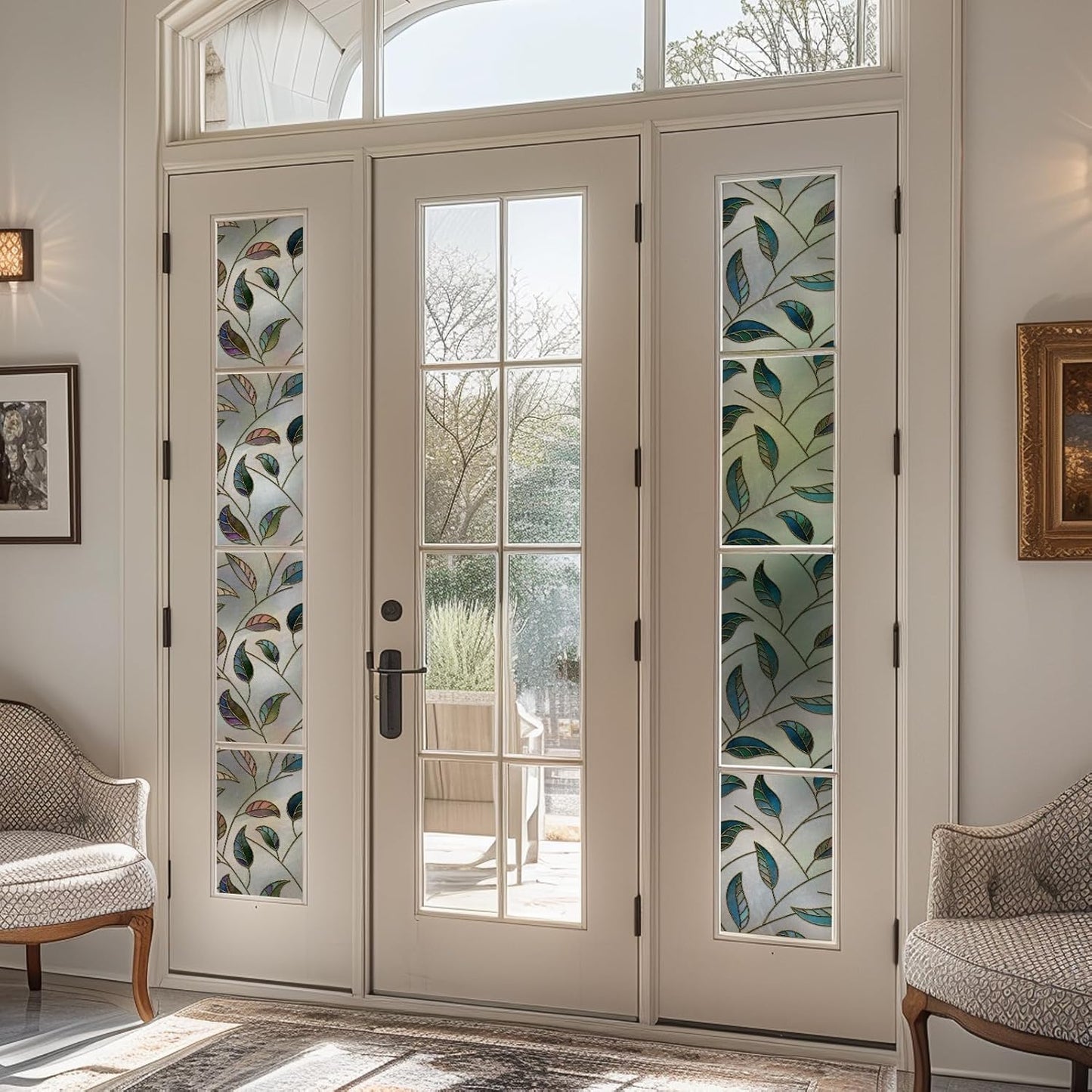DKTIE Window Privacy Film Frosted Glass Static Cling UV Sun Blocking Heat Control Window Tint Day and Night Insulation Home Bathroom Door Decorative (S166, 23.6'' x 78.7'')