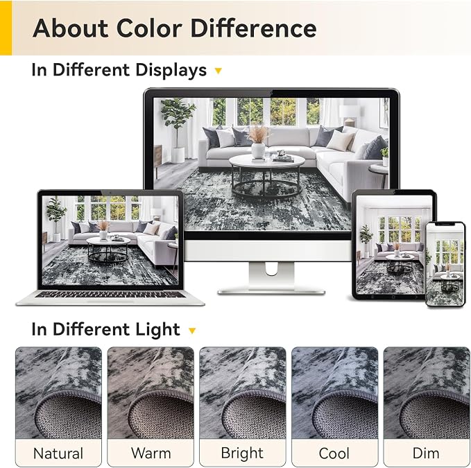 RELEANY Washable Area Rugs 2'6"x10 Non-Slip Modern Abstract Soft - Image 7