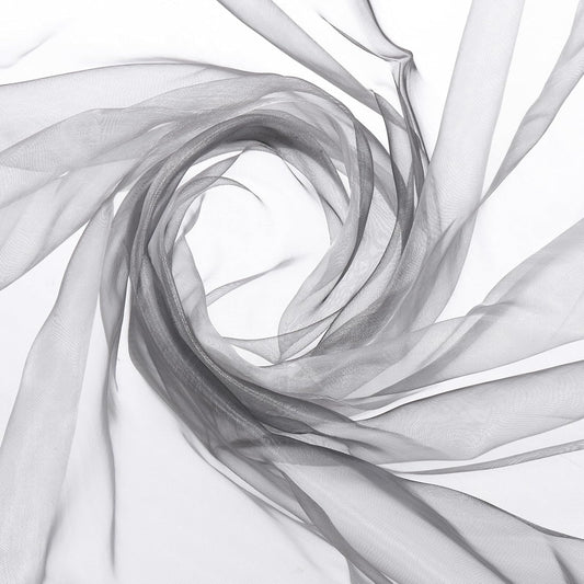 MECCANIXITY Iridescent Sheer Organza Fabric, 2 Yards x 59 Inches Solid Holographic Shiny Fabric Organza Cloth for Wedding, Curtains, Costume, Photo Background, Gradient Gray