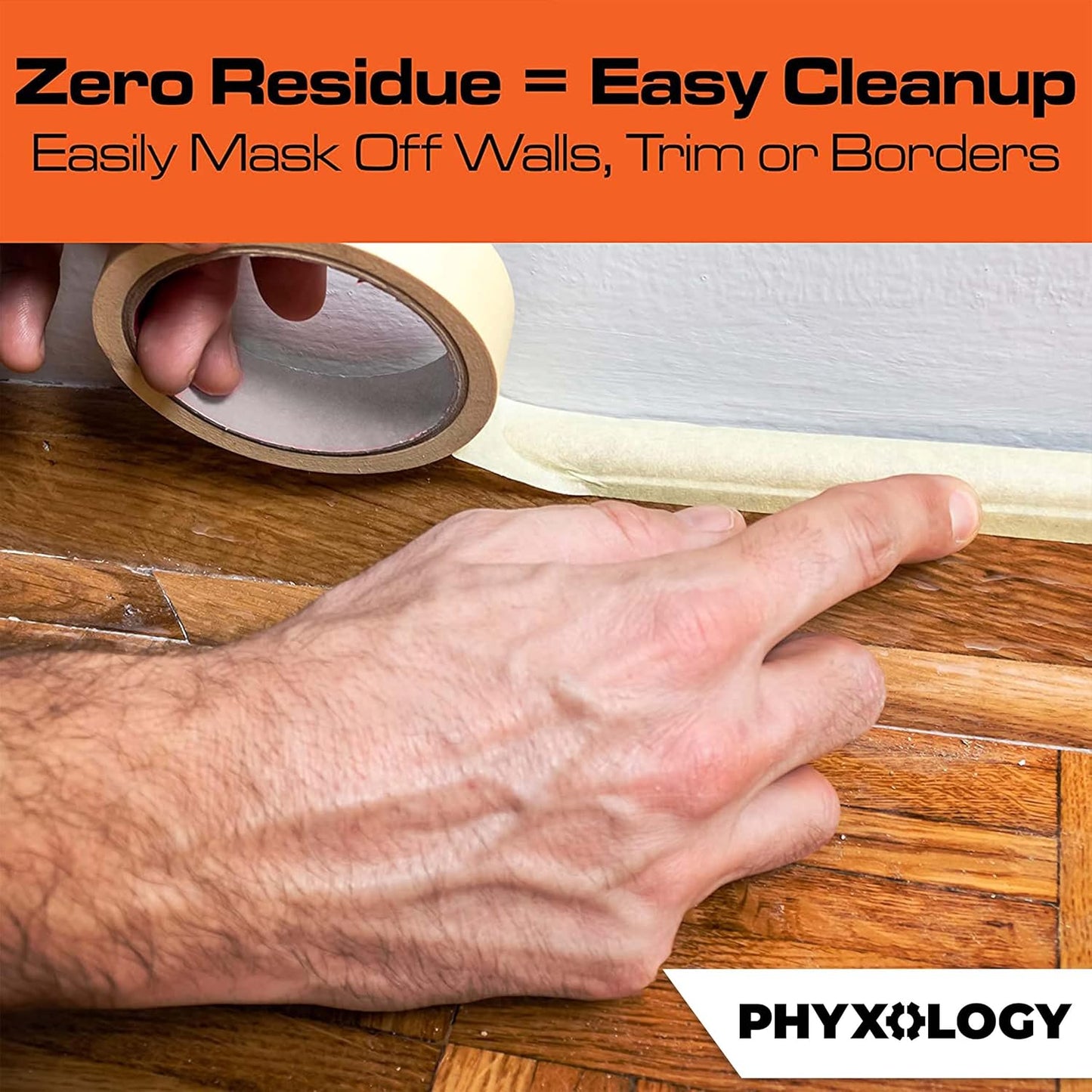 No-Residue 1 Inch, 60 Yard Masking Tape 6 Pk. Easy-Tear, Pro-Grade Removable Painters Tape Great for Home, Office, Commercial Contractor. Clean, Drip-Free Painting with Wide Crepe Paper Rolls