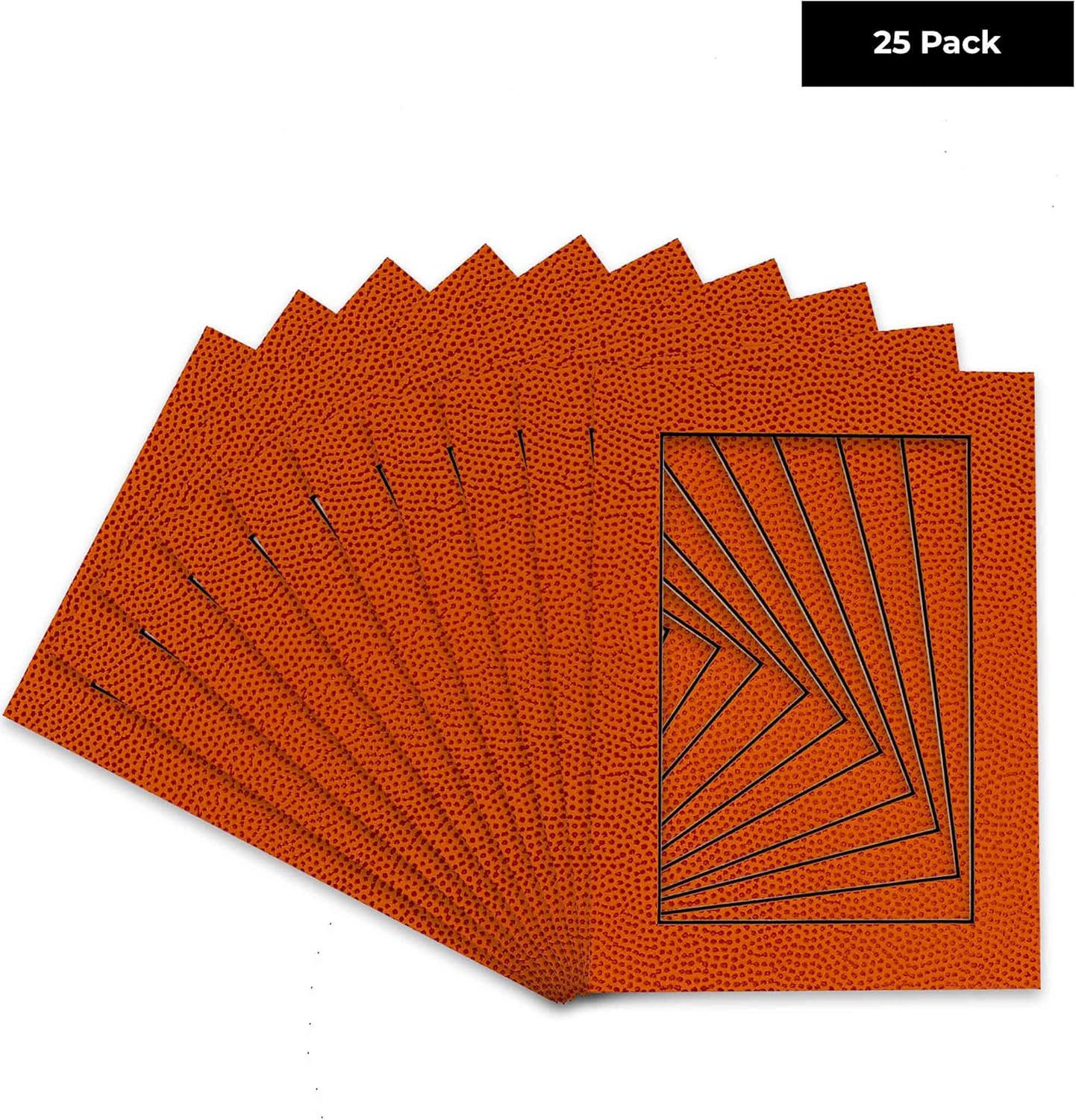 Pack of 25 Acid Free 11x14 Mats Bevel Cut for 8.5x11 Photos - Basketball Texture Precut Matboards With Backing Boards and Clear Photo Mat Bags For Pictures, Photos, Framing - 4-ply Thickness