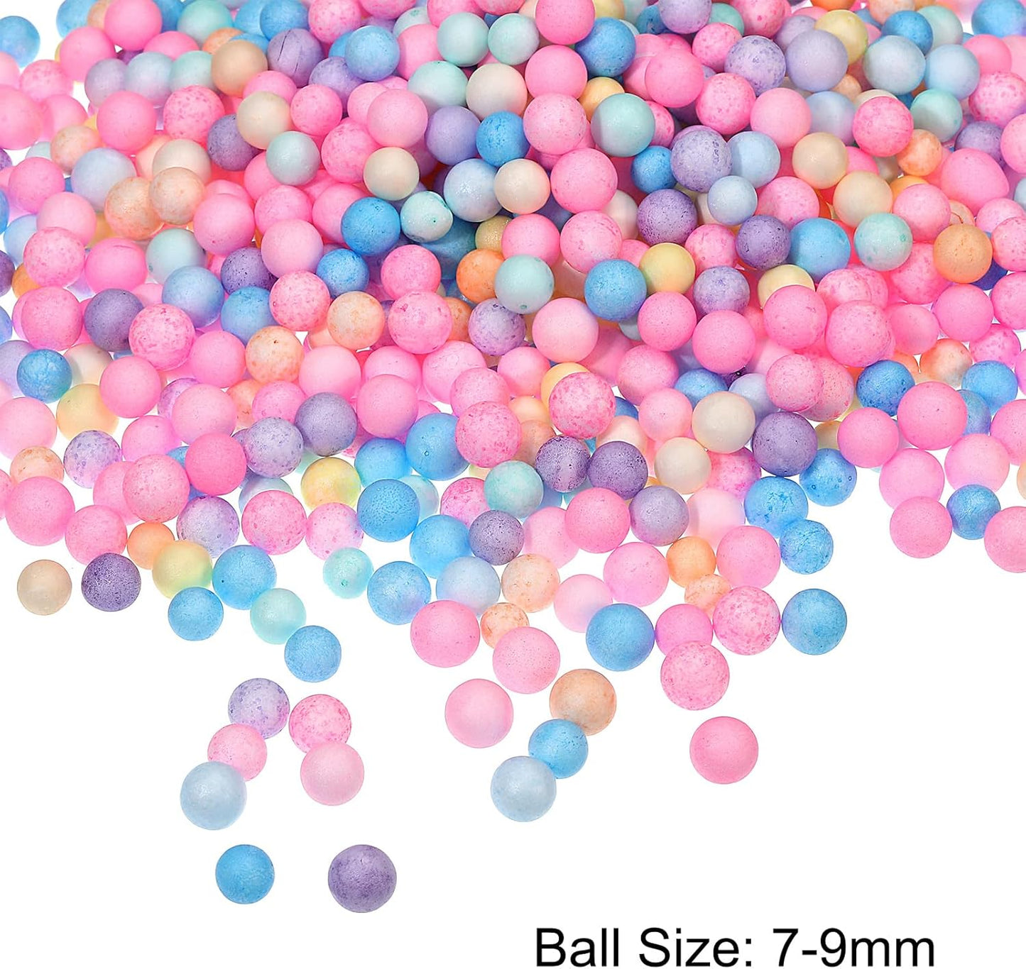 MECCANIXITY Foam Beads Foam Balls 7-9mm for Wedding and Party Decorations, Tiny Packing Balls, Arts DIY Crafts Supplies (Assorted Color,1 Pack Approx 3000pcs)