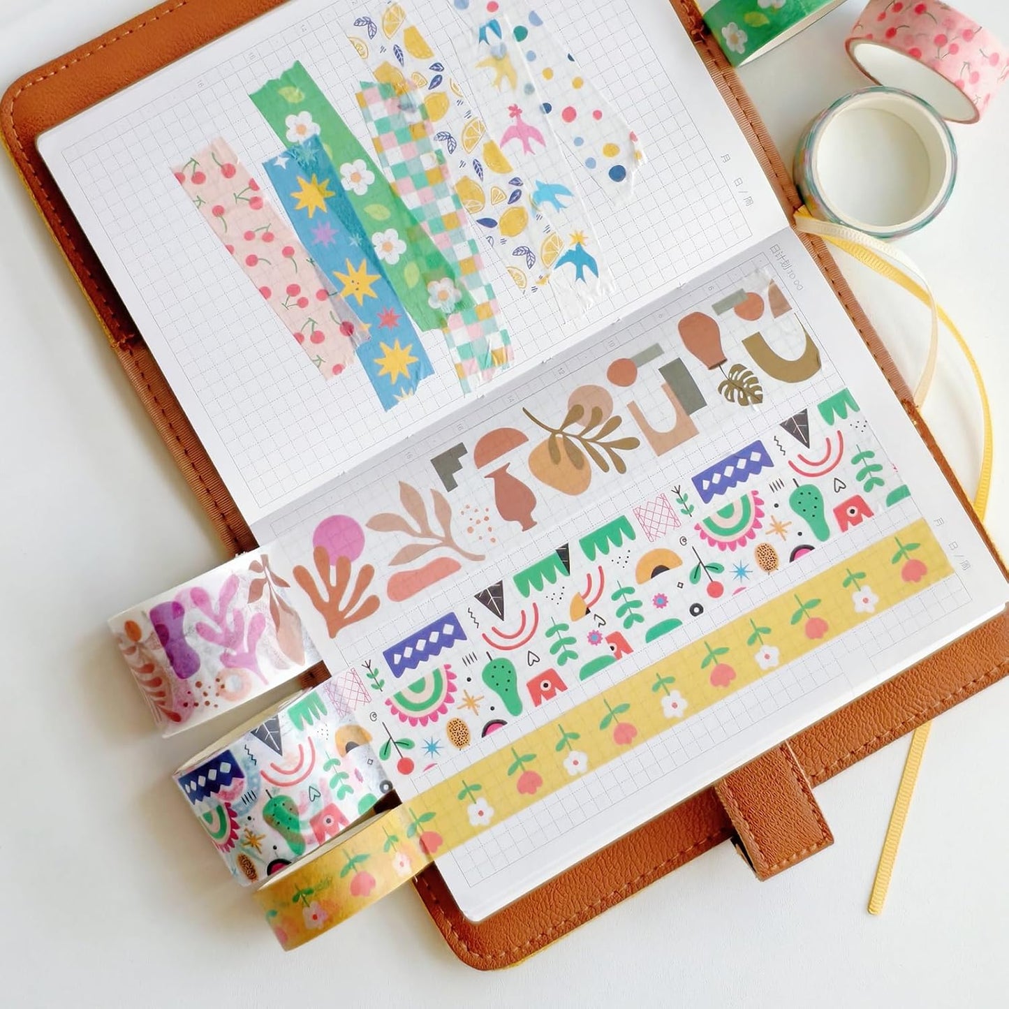 38 Rolls Washi Tape, Aesthetic Colored Decorative Cute Scrapbook Tape for Scrapbooking Supplies Journaling Craft Junk Journal